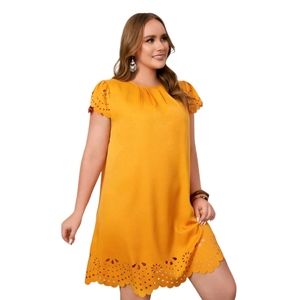 Plus Size Mustard Yellow Tunic Dress